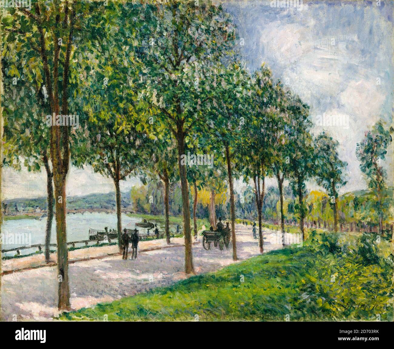 Alfred Sisley, allée des arbres de châtaigne, peinture de paysage impressionniste, 1878 Banque D'Images