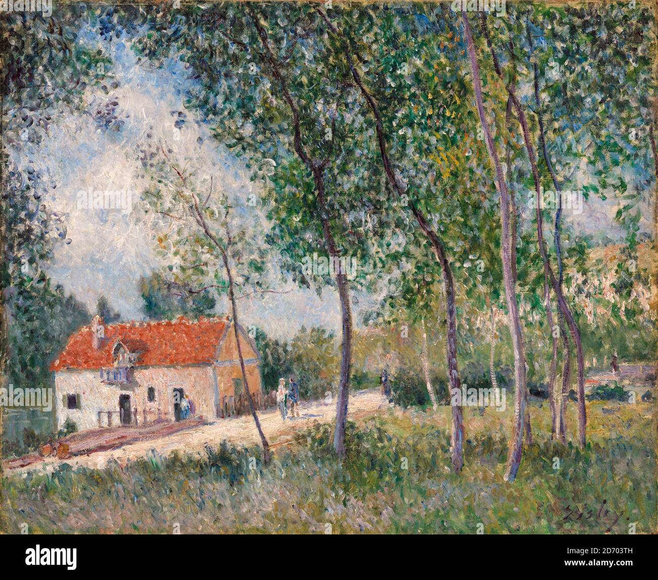 Alfred Sisley, route de Moret à Saint-Mammès, peinture paysagère, 1883-1885 Banque D'Images