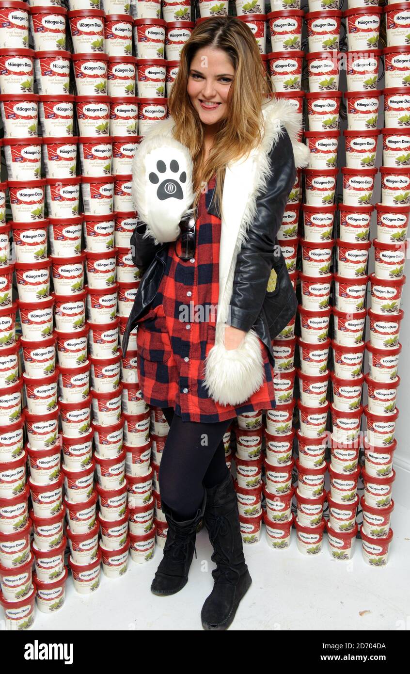 Gemma Gregory participe au lancement des feuilles de menthe Haagen-Dazs et du chocolat, à Shoreditch, dans l'est de Londres. Banque D'Images