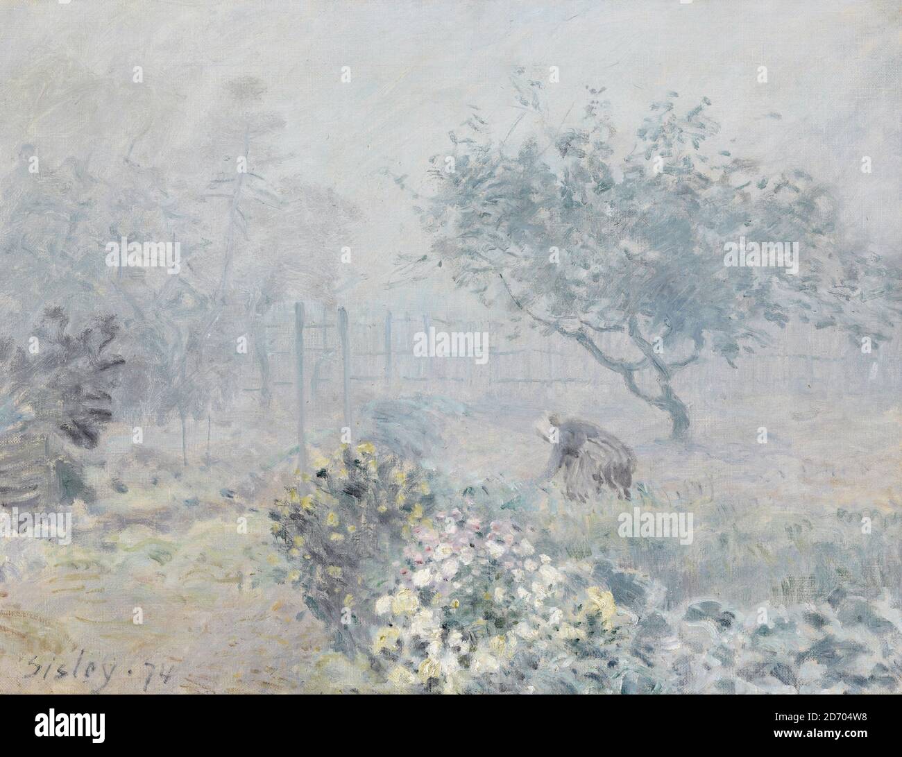 Alfred Sisley, peinture de paysage, brouillard, voisins, 1874 Banque D'Images