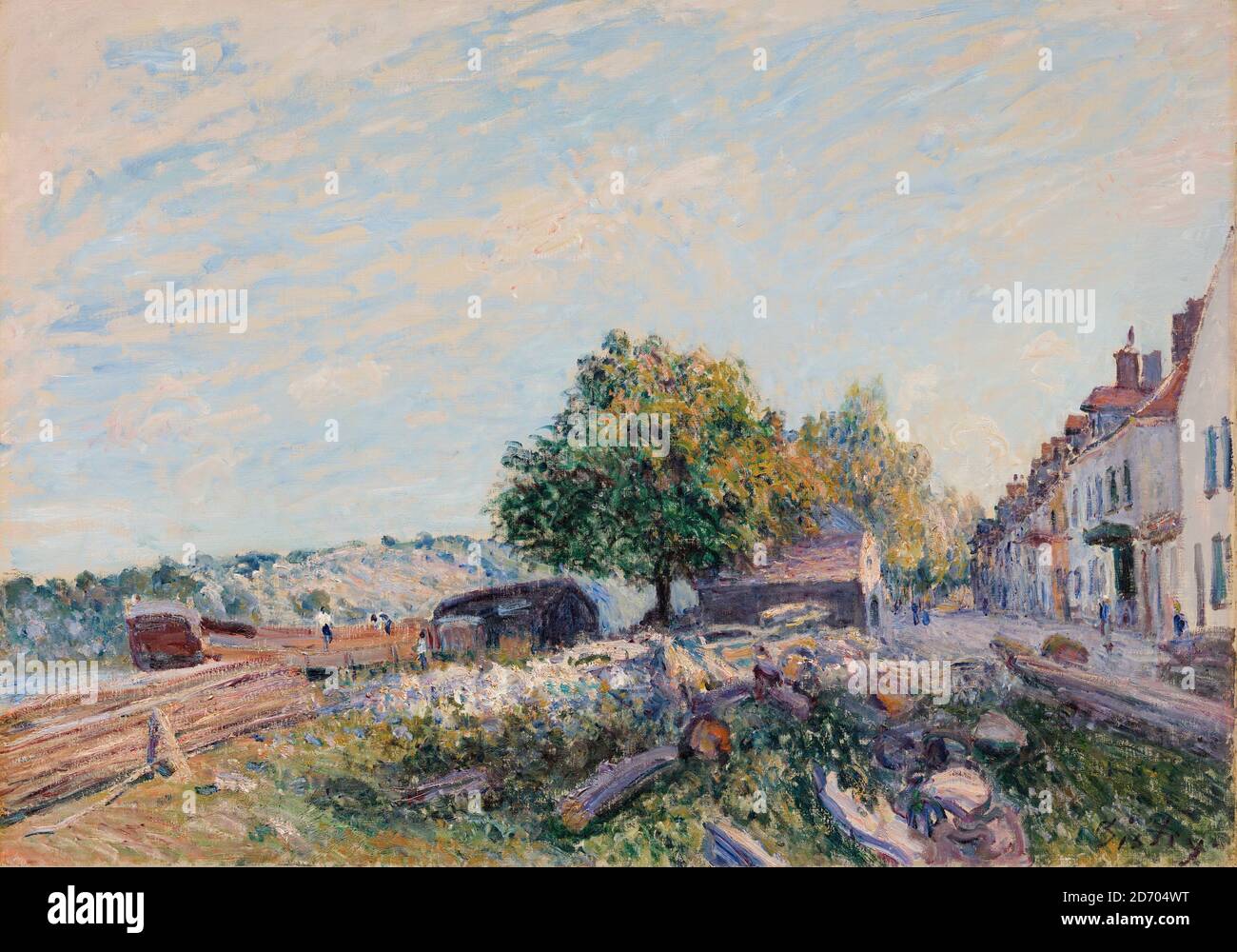 Alfred Sisley, Saint Mammès : matin, peinture de paysage, 1884 Banque D'Images