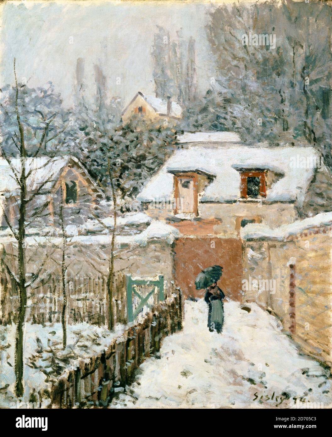 Alfred Sisley, peinture de paysage, neige à Louveciennes, 1874 Banque D'Images