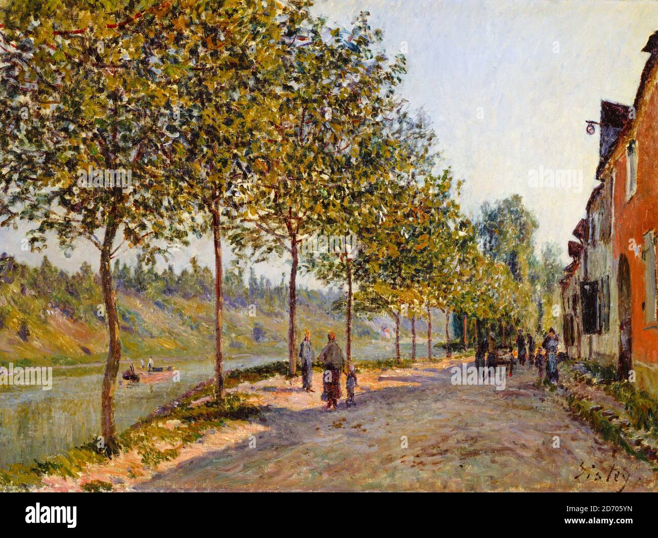Alfred Sisley, matin de juin à Saint-Mammès, peinture de paysage, 1884 Banque D'Images