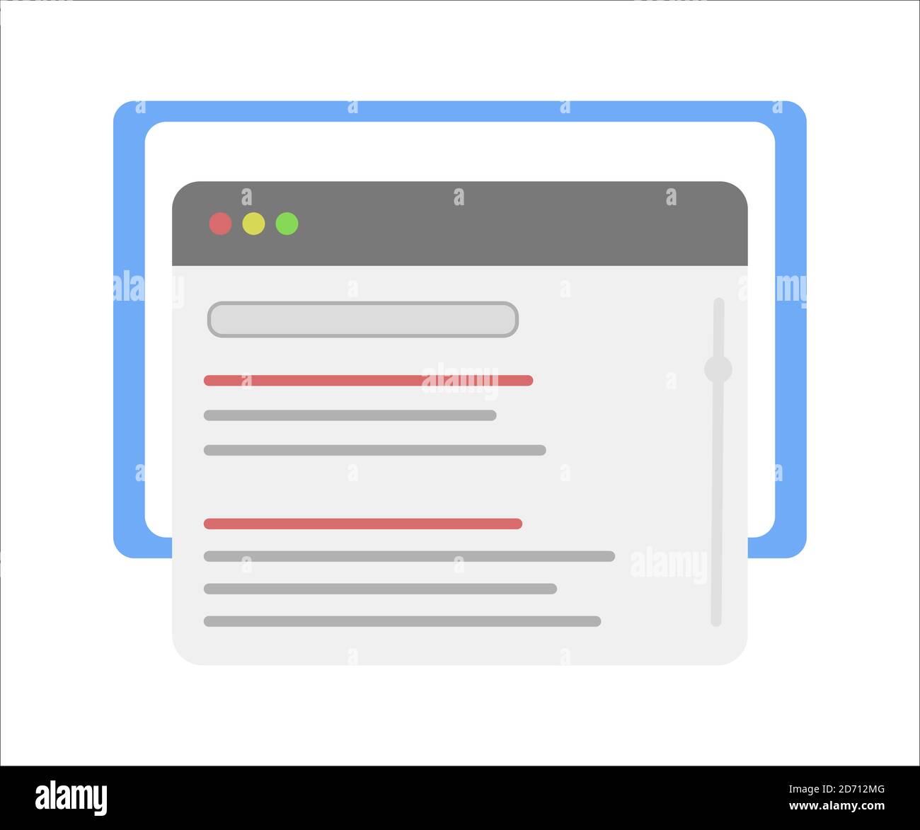 Design moderne de fenêtre de navigateur isolé sur fond gris foncé. Maquette d'écran de fenêtre Web. Concept de page vide Internet avec ombre. Illustration vectorielle Illustration de Vecteur