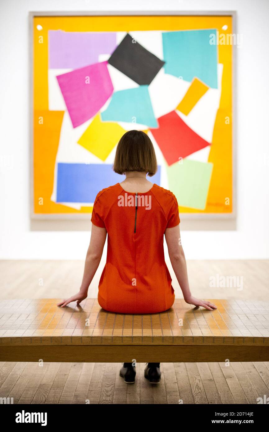 Les visiteurs assistent à l'avant-première d'Henri Matisse: The Cut-outs, au Tate Modern de Londres. L'exposition des œuvres tardives de Matisse se déroulera du 14 avril au 7 septembre 2014. Banque D'Images Les visiteurs assistent à l'avant-première d'Henri Matisse: The Cut-outs, au Tate Modern de Londres. L'exposition des œuvres tardives de Matisse se déroulera du 14 avril au 7 septembre 2014. Banque D'Images