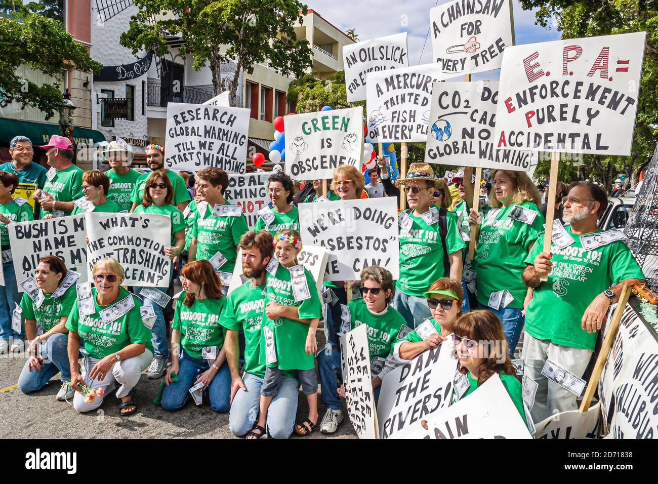 Miami Florida, Coconut Grove King Mango strut parade annuel satire politiquement incorrect humour EPA, Banque D'Images