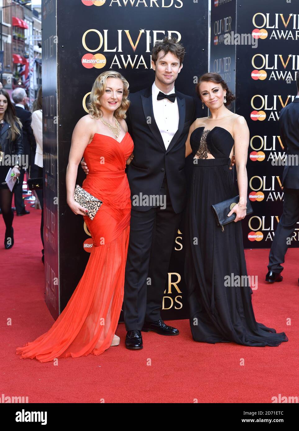 Sophie Linder-Lee, Jeremy Taylor et Emma Hatton ont assisté aux Olivier Awards 2015, sponsorisés par MasterCard, qui se sont tenus à l'Opéra Royal de Covent Garden, Londres Banque D'Images