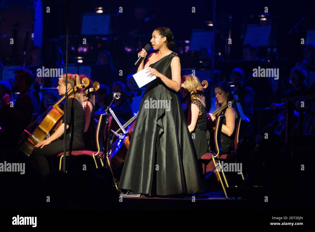 Le Bournemouth Symphony Orchestra, dirigé par Pete Harrison, se produit au Classic FM Live, au Royal Albert Hall de Londres. Le concert faisait partie des célébrations du 25e anniversaire de Classic FM. Date de la photo: Mardi 19 septembre 2017. Le crédit photo devrait se lire: Matt Crossick/ EMPICS Entertainment. Banque D'Images