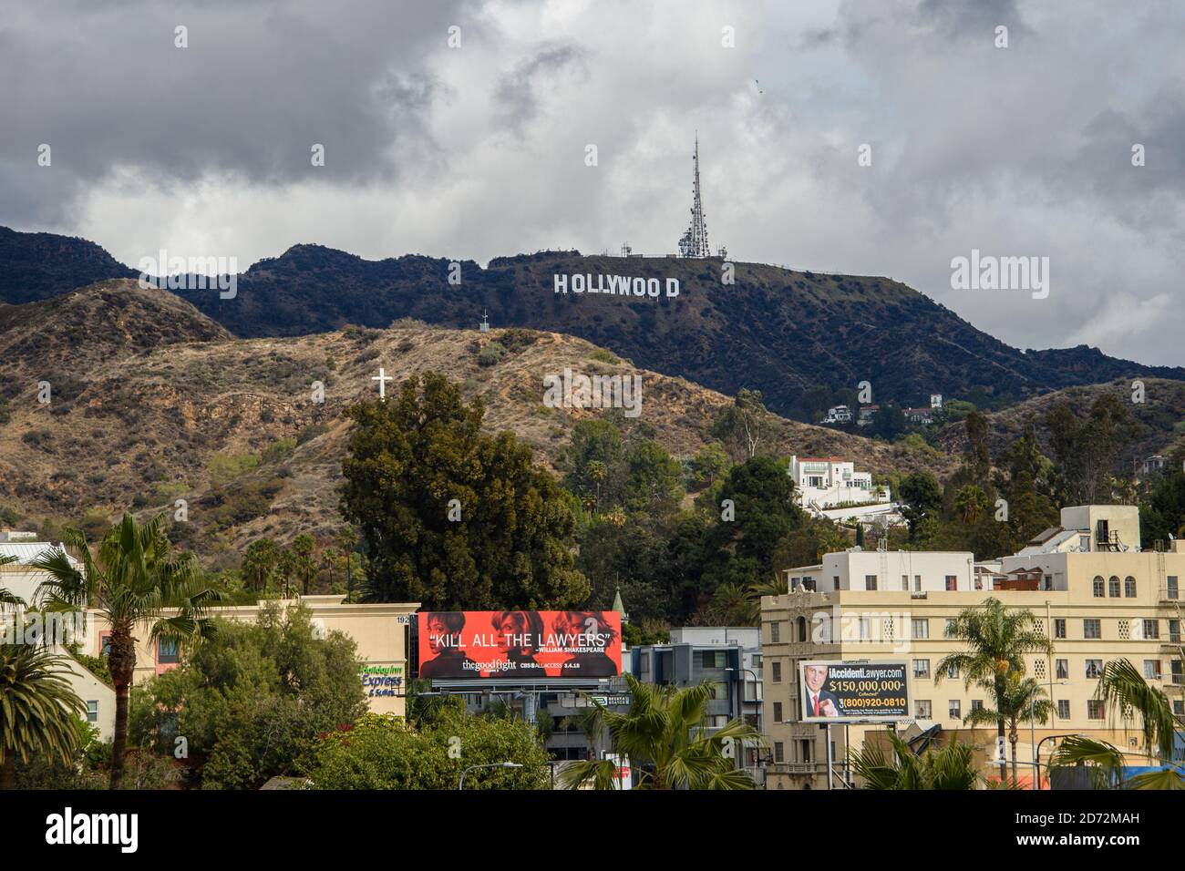 Vue générale du panneau Hollywood devant les 90e Academy Awards, au Dolby Theatre de Hollywood, Los Angeles, Etats-Unis. Date de la photo: Samedi 3 mars 2018, 2017. Le crédit photo devrait se lire: Matt Crossick/ EMPICS Entertainment. Banque D'Images