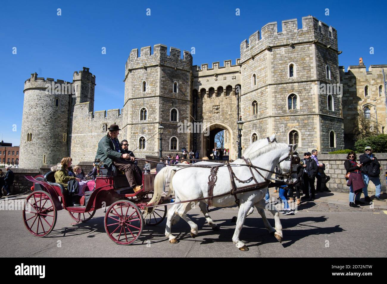 Vue générale du château de Windsor à Windsor, Berkshire - le lieu du mariage prochain du prince Harry et de Meghan Markle. Date de la photo: Jeudi 5 avril 2018. Le crédit photo devrait se lire: Matt Crossick/ EMPICS Entertainment. Banque D'Images