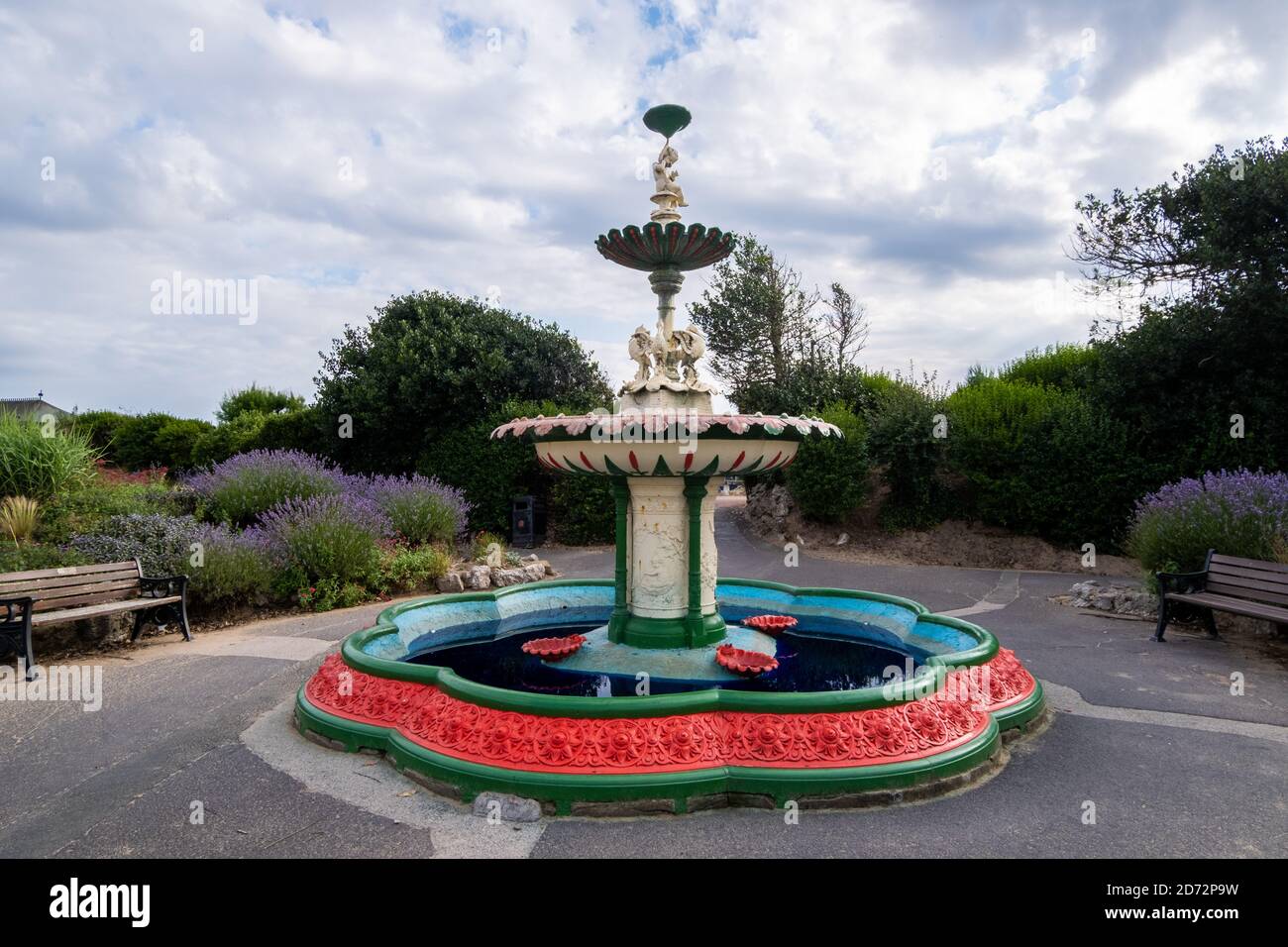 Fontaine ornementale sur le front de mer à St Annes on Mer août 2020 Banque D'Images