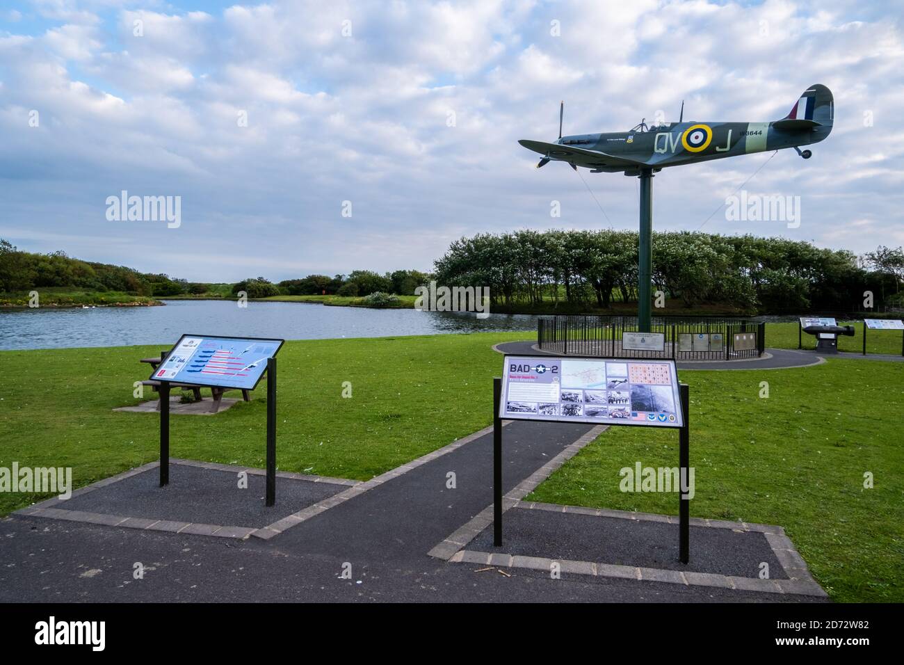 Spitfire Memorial Fairhaven Lake à St Annes on Sea août 2020 Banque D'Images