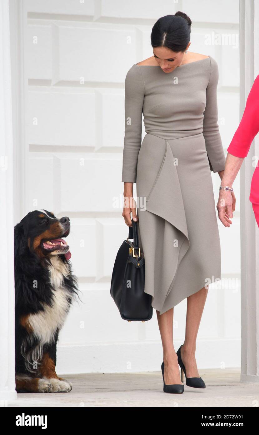 Meghan Markle, la duchesse de Sussex, photographiée à Aras an Uachtarain à Dublin, où elle a rencontré le président irlandais Michael Higgins. Date de la photo: Mercredi 11 juillet 2018. Le crédit photo devrait se lire: Matt Crossick/ EMPICS Entertainment. Banque D'Images