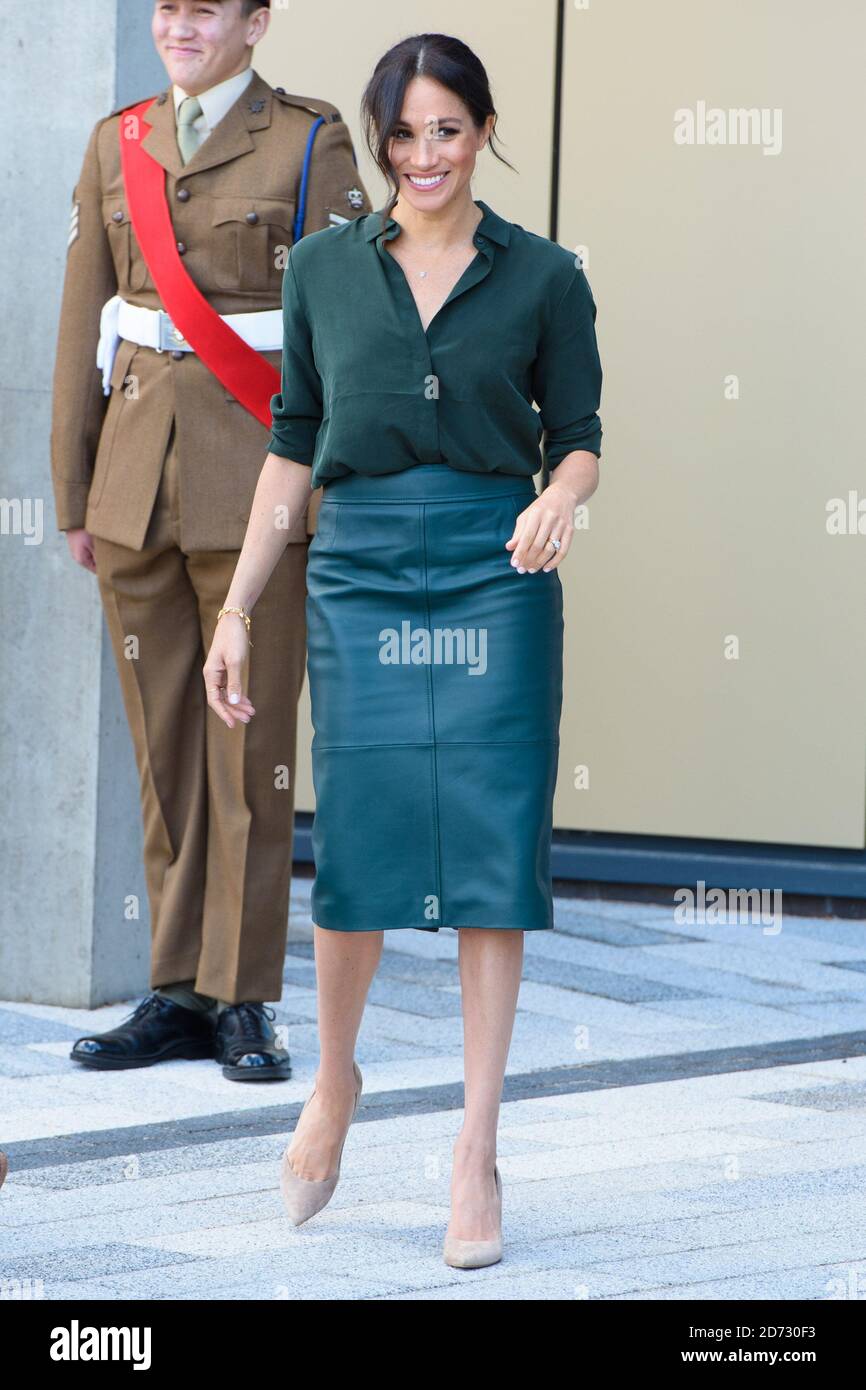 Meghan Markle, la duchesse de Sussex, arrive à l'Université de Chichester, Bognor Regis, West Sussex, dans le cadre de leur première visite officielle conjointe à Sussex. Date de la photo: Mercredi 3 octobre 2018. Le crédit photo devrait se lire: Matt Crossick/ EMPICS. Banque D'Images