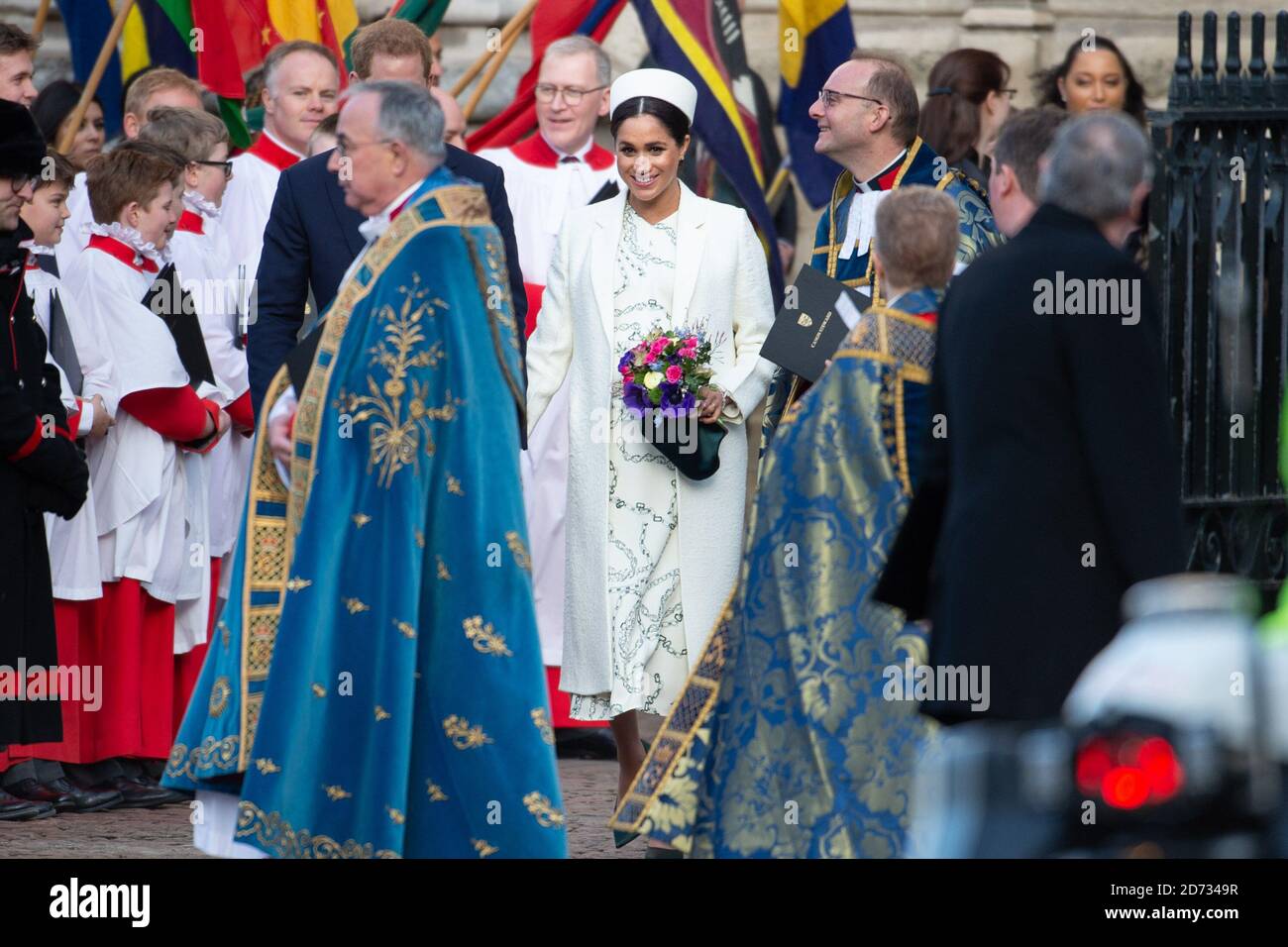 La duchesse de Sussex quitte le Commonwealth Service à Westminster Abbey, Londres. Date de la photo: Lundi 11 mars 2018. Le crédit photo devrait se lire: Matt Crossick/Empics Banque D'Images