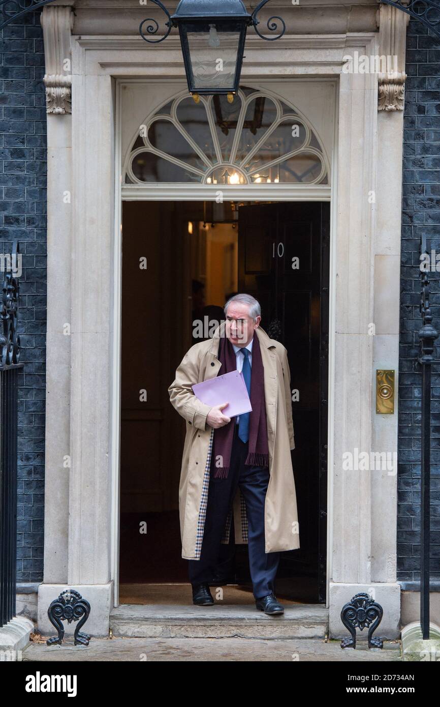 Le procureur général, Geoffrey Cox quitte le numéro 10 Downing Street, Londres, après une réunion du cabinet avant le débat d'aujourd'hui et le vote sur le Brexit à la Chambre des communes. Date de la photo: Mardi 12 mars 2019. Le crédit photo devrait se lire: Matt Crossick/Empics Banque D'Images