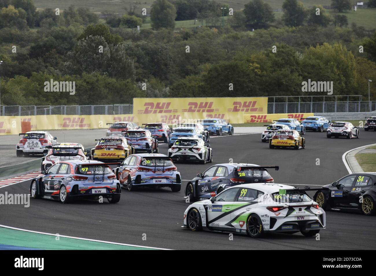 ace 1 début de la course, départ, lors de la course FIA WTCR de Hongrie 2020, 4ème tour de la FIA World Touring car Cup 2020, sur la Hungaroring, de Banque D'Images