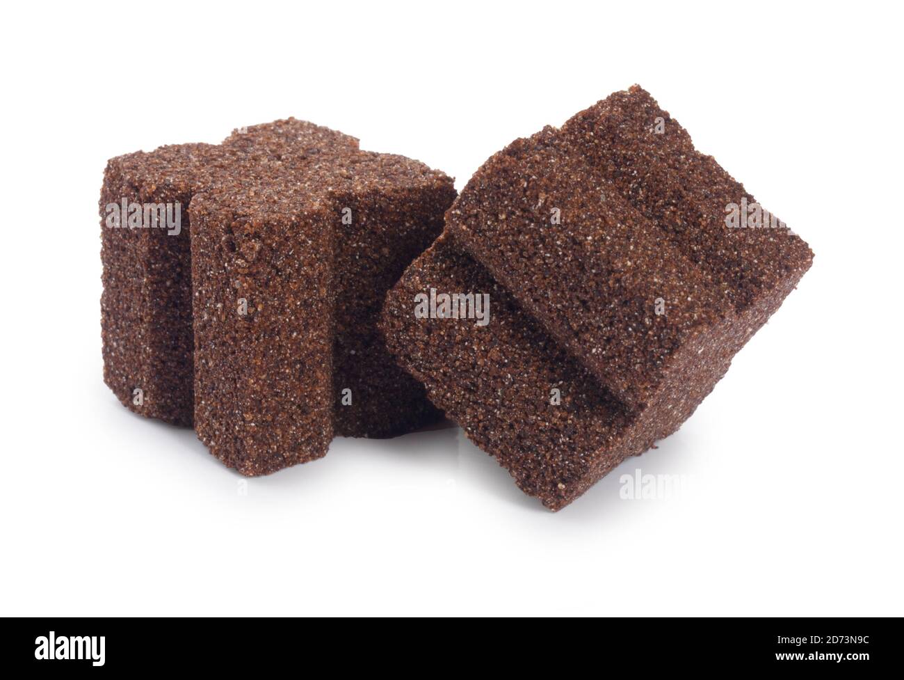 Une photo de studio de cubes de bouillon de bœuf coupée contre un Fond blanc - John Gollop Banque D'Images