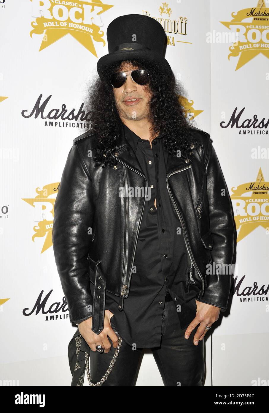 Slash arrive au Classic Rock Roll of Honor Awards 2009 qui se tient à l'hôtel Park Lane dans le centre de Londres. Banque D'Images