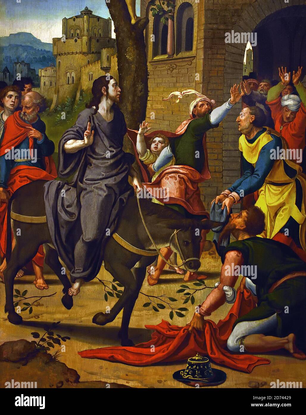 L'entrée du Christ à Jérusalem par Pieter Coecke van Aelst et/ou atelier 1530 Belge, Belgique, Flamand, pays-Bas, Néerlandais, Banque D'Images