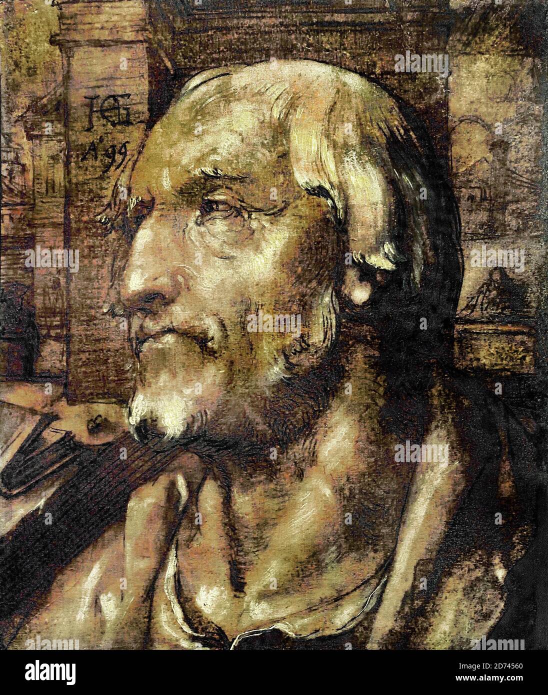 Portrait d'un chercheur par Hendrik Goltzius 1599, flamand, pays-Bas, néerlandais, Banque D'Images