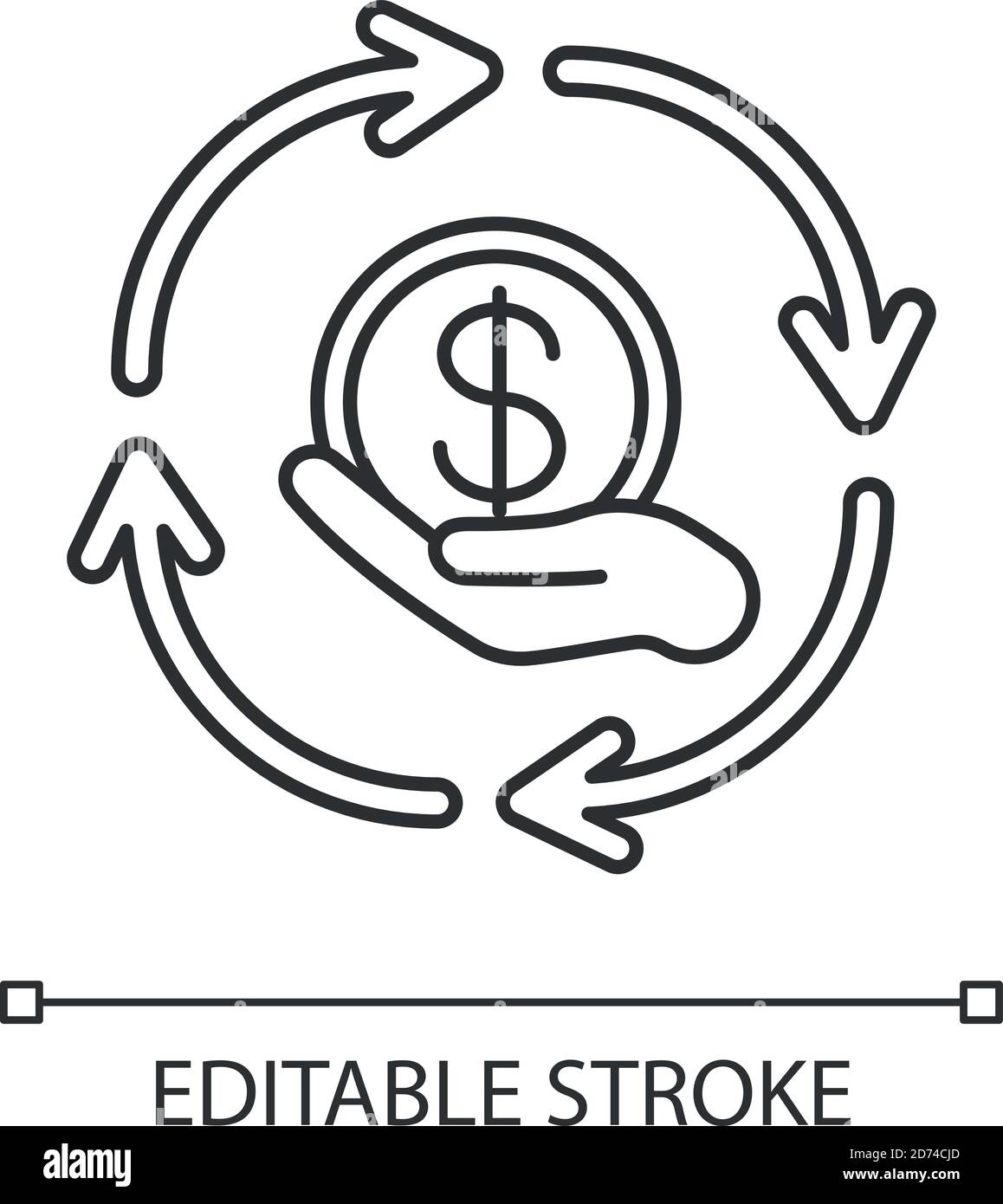 Icône linéaire synergie financière Illustration de Vecteur