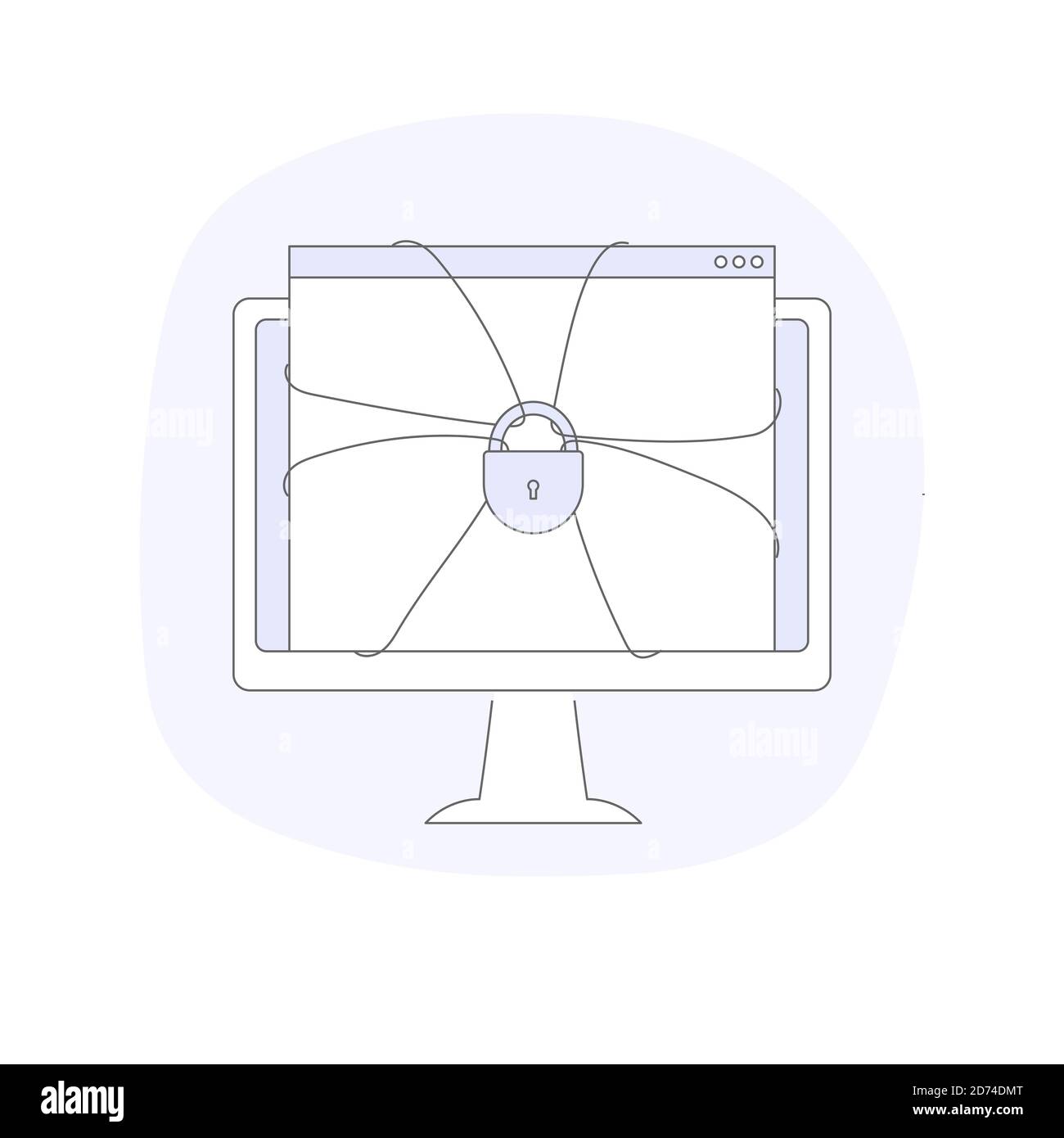 Page Web sous bloc, site Web avec verrou, concept sécurisé, sécurité, site Web Illustration de Vecteur