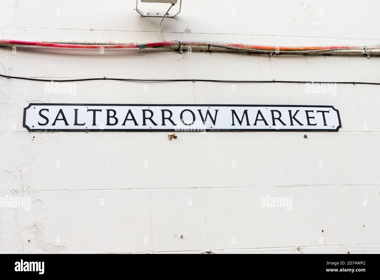 Panneau de rue pour Saltbarrow Market à Droitwich Spa, Worcestershire, Royaume-Uni Banque D'Images