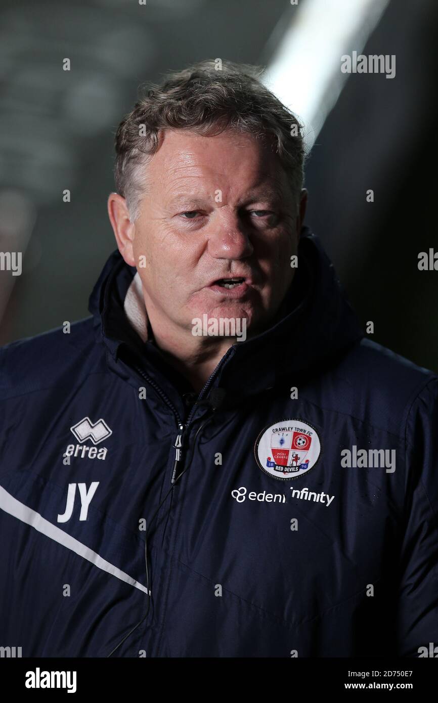 Exeter, Royaume-Uni. 20 octobre 2020. John Yems directeur de Crawley Town lors du match EFL Sky Bet League 2 entre Exeter City et Crawley Town à St James' Park, Exeter, Angleterre, le 20 octobre 2020. Photo de Dave Peters. Utilisation éditoriale uniquement, licence requise pour une utilisation commerciale. Aucune utilisation dans les Paris, les jeux ou les publications d'un seul club/ligue/joueur. Crédit : UK Sports pics Ltd/Alay Live News Banque D'Images