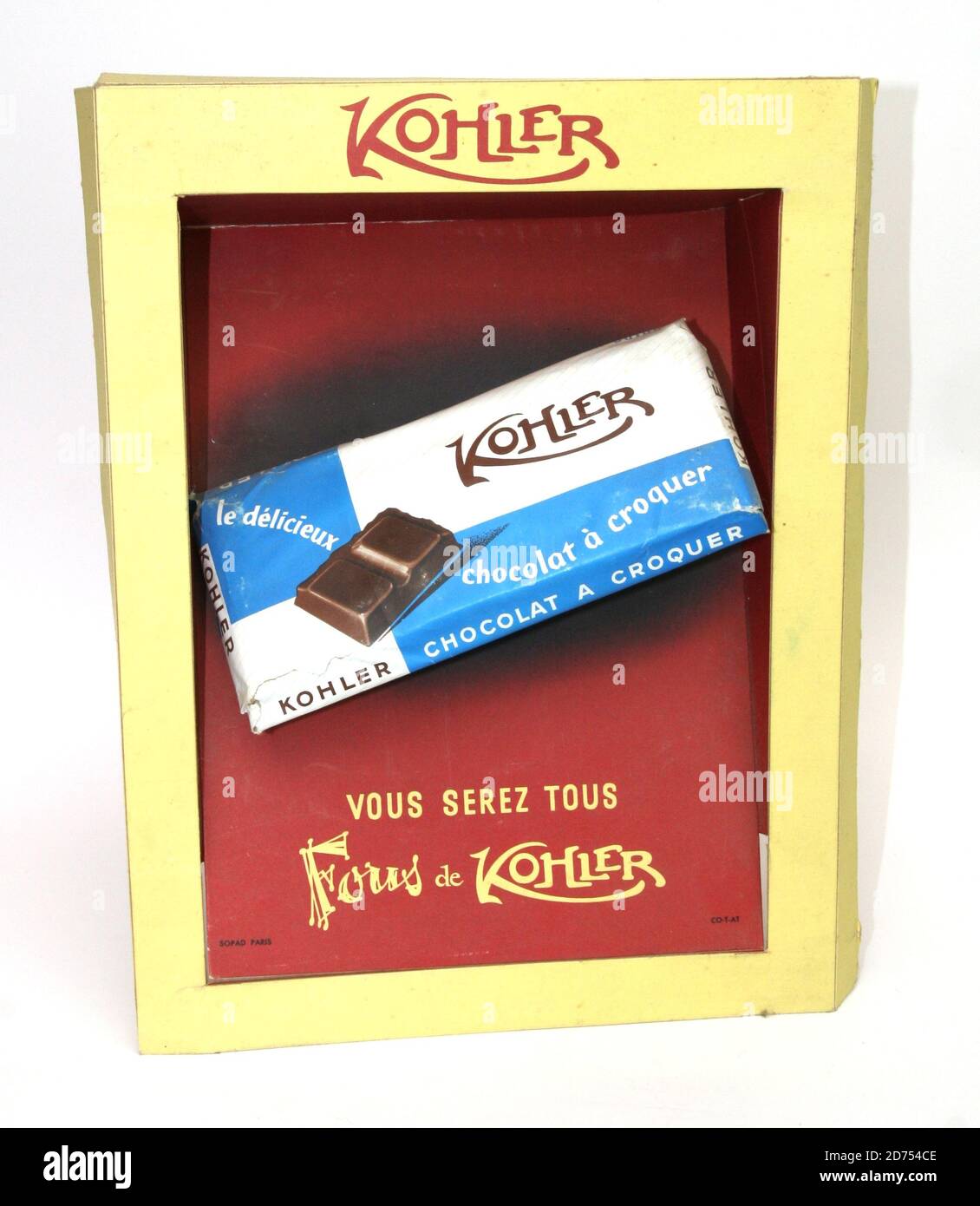 Presse publicitaire chocolat à la suisse Kohler vers 1960 Banque D'Images