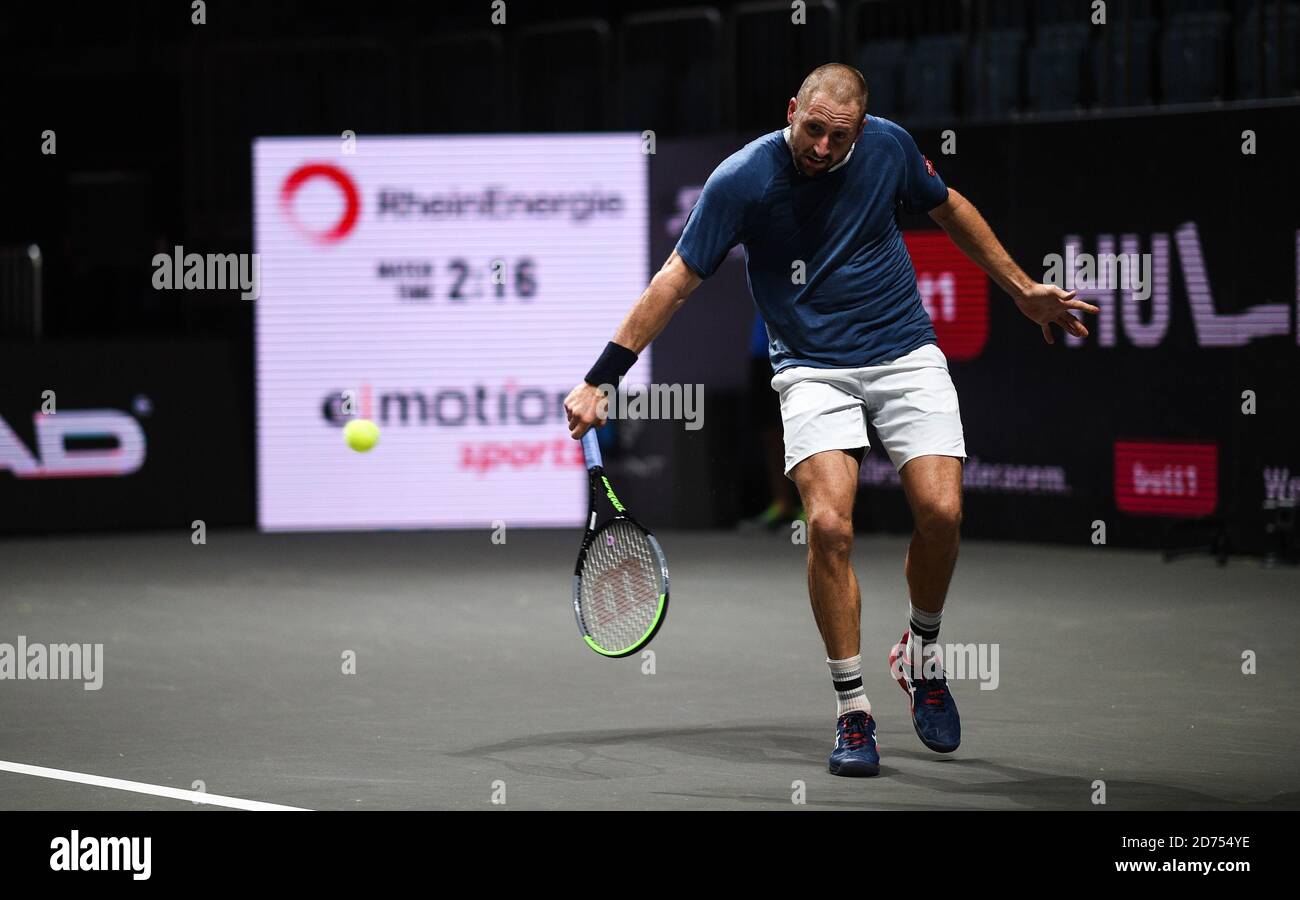 Cologne, Allemagne. 20 octobre 2020. Tennis: ATP Tour - Championnat de Cologne (ATP), individuel, hommes, 1er tour, Sandgren (USA) - P. Herbert (France). Tennys Sandgren joue le ballon. Credit: Jonas Güttler/dpa/Alay Live News Banque D'Images