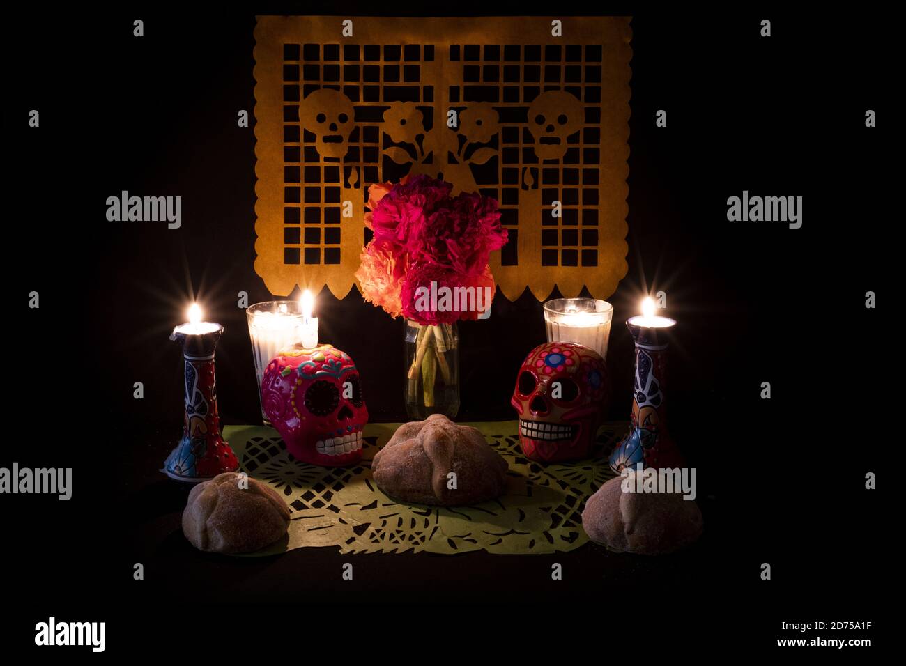 Mini autel pour le jour des morts au Mexique Banque D'Images