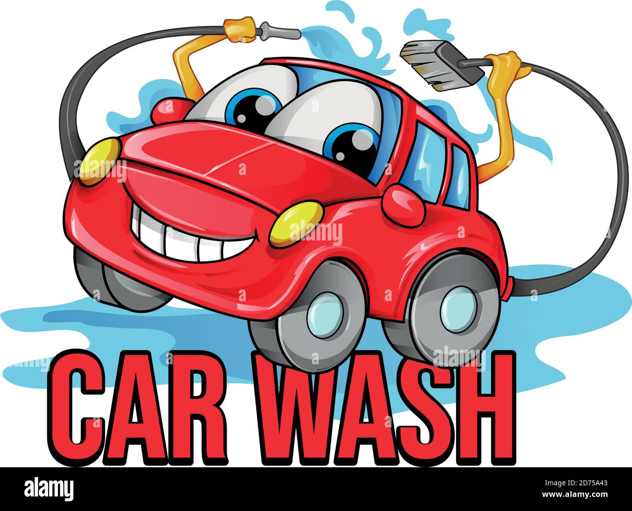 dessin animé de lavage de voiture. illustration vectorielle de symbole Illustration de Vecteur