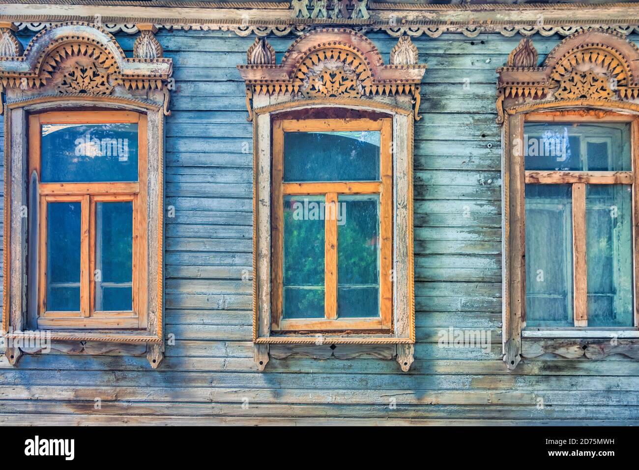 Détail de l'architecture traditionnelle à Samara Russie Banque D'Images