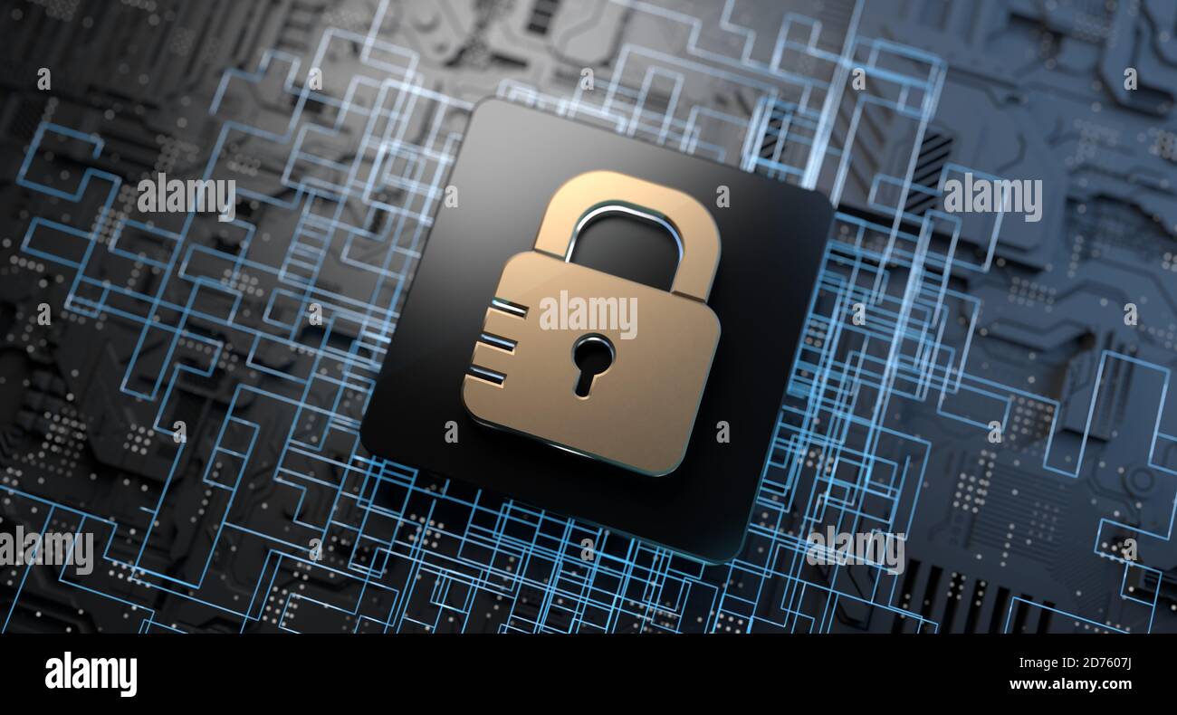 Technologie de cybersécurité, protection des informations numériques en ligne. Sécurité des données en ligne Banque D'Images