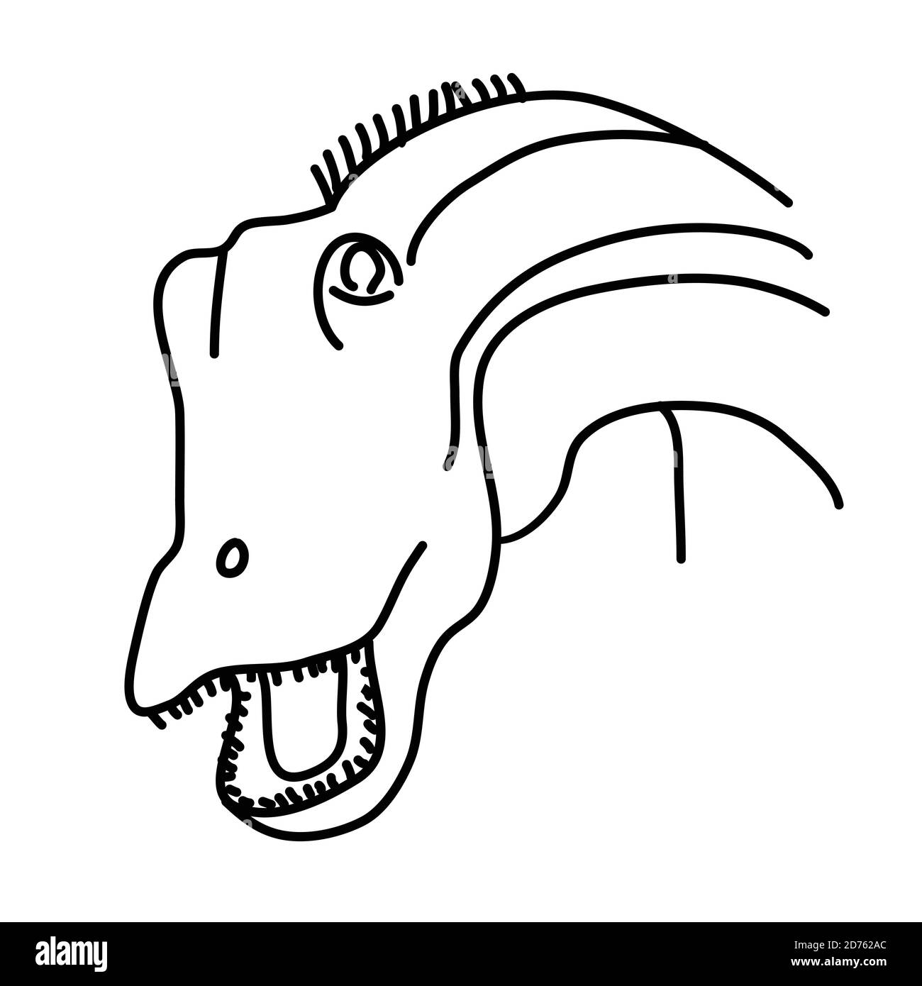 Icône Diplodocus. Style d'icône Doodle dessiné à la main ou Black Outline Illustration de Vecteur