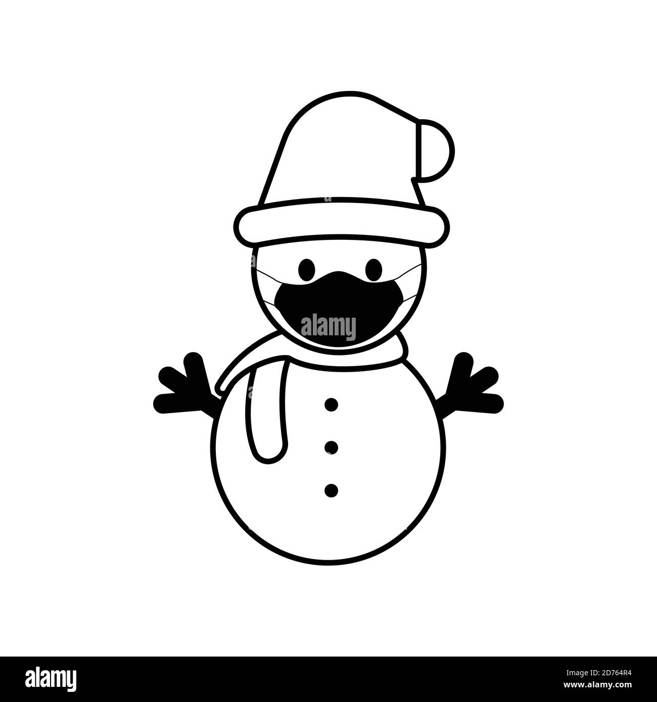 icône de ligne bonhomme de neige utilisant un masque. symbole hiver. Vecteur de modèle de conception Illustration de Vecteur icône de ligne bonhomme de neige utilisant un masque. symbole hiver. Vecteur de modèle de conception Illustration de Vecteur