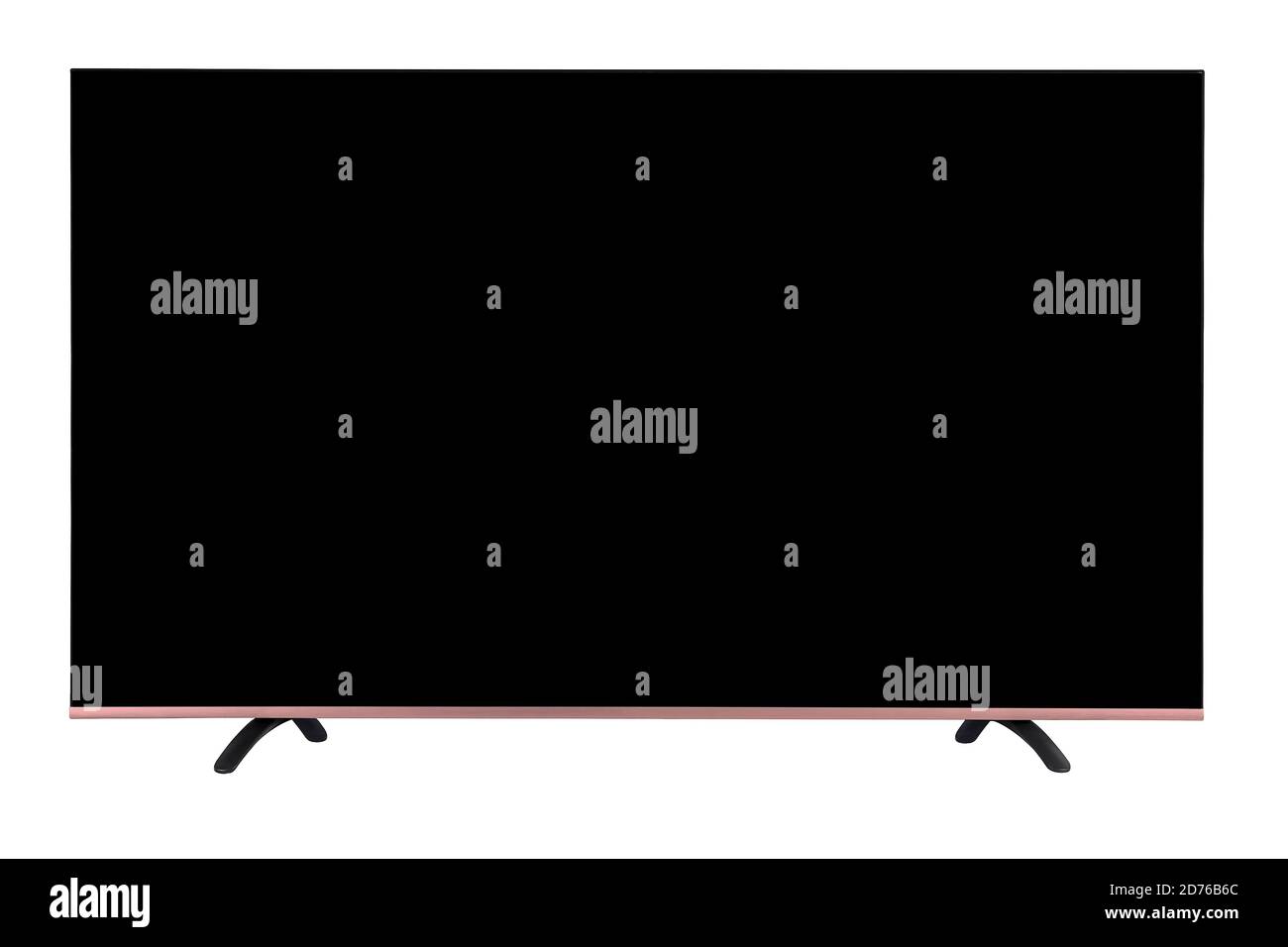 Téléviseur OLED plat 4K moderne isolé sur fond blanc. Téléviseur. Il existe un emplacement pour insérer une image. Panneau vidéo moderne. Banque D'Images
