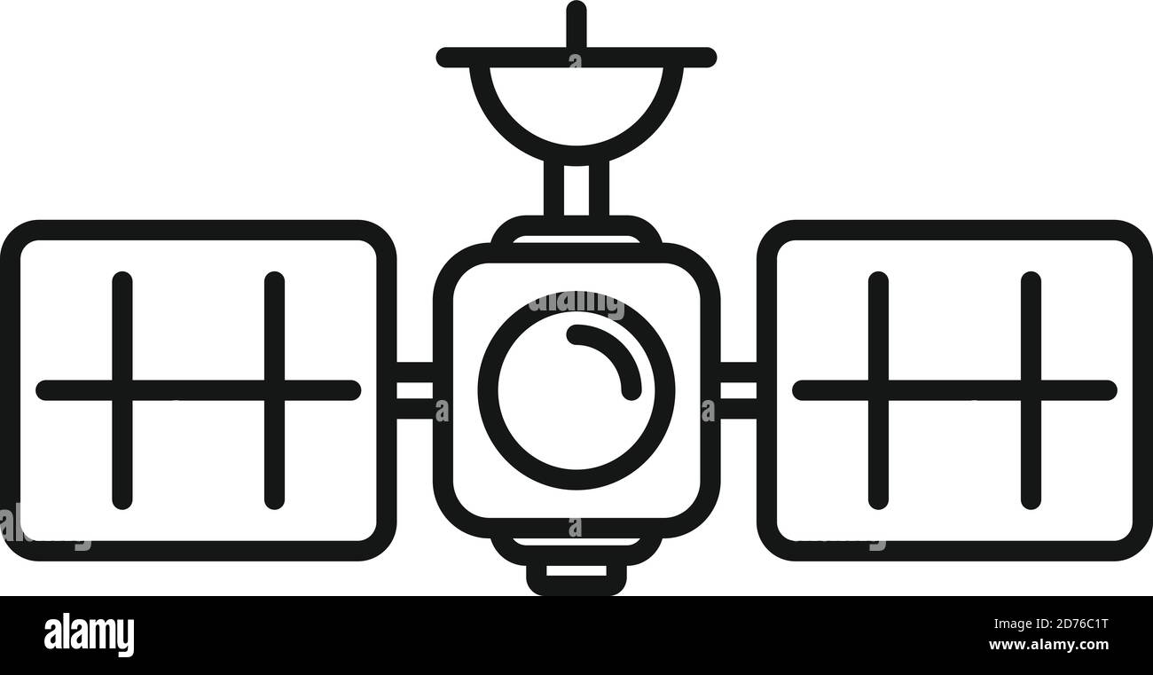 L'icône de satellite de l'espace. L'espace, l'icône Contour vectoriel pour le web design isolé sur fond blanc Illustration de Vecteur