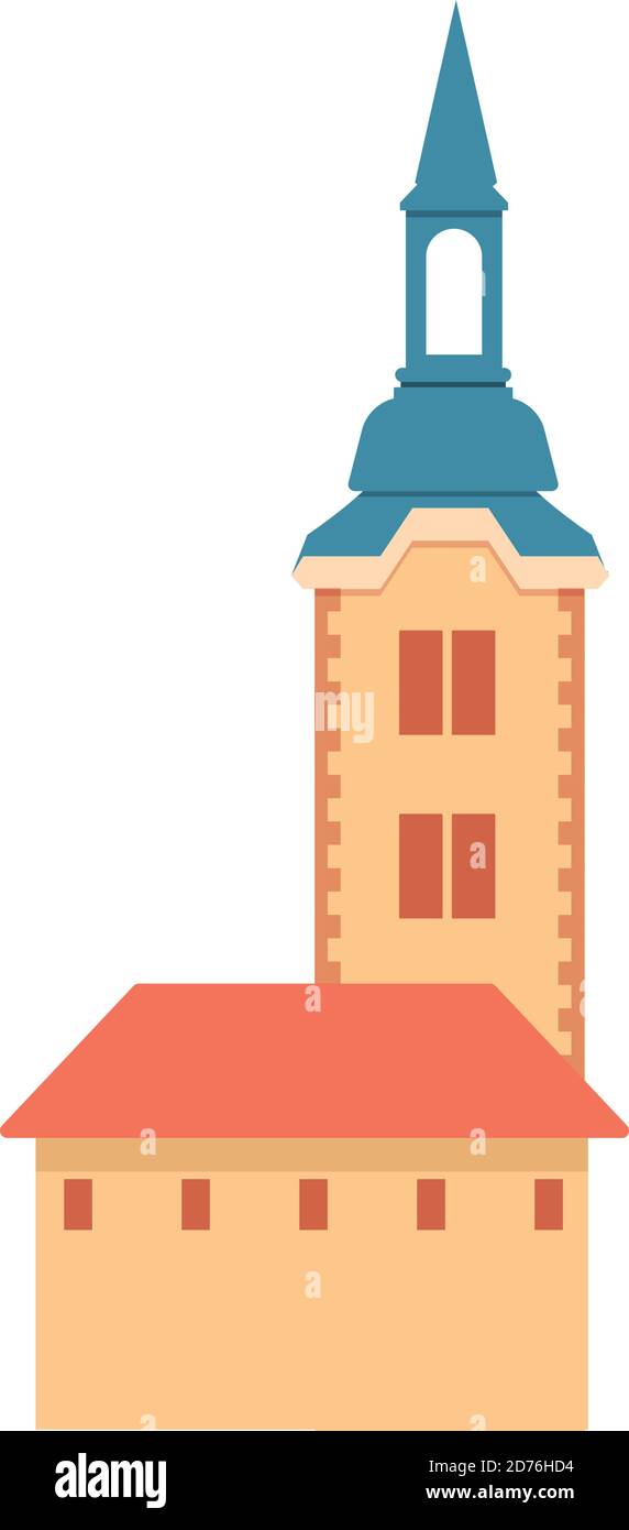Icône de la vieille église de Slovénie. Dessin animé de la Slovénie ancienne église vecteur icône pour la conception de sites Web isolé sur fond blanc Illustration de Vecteur