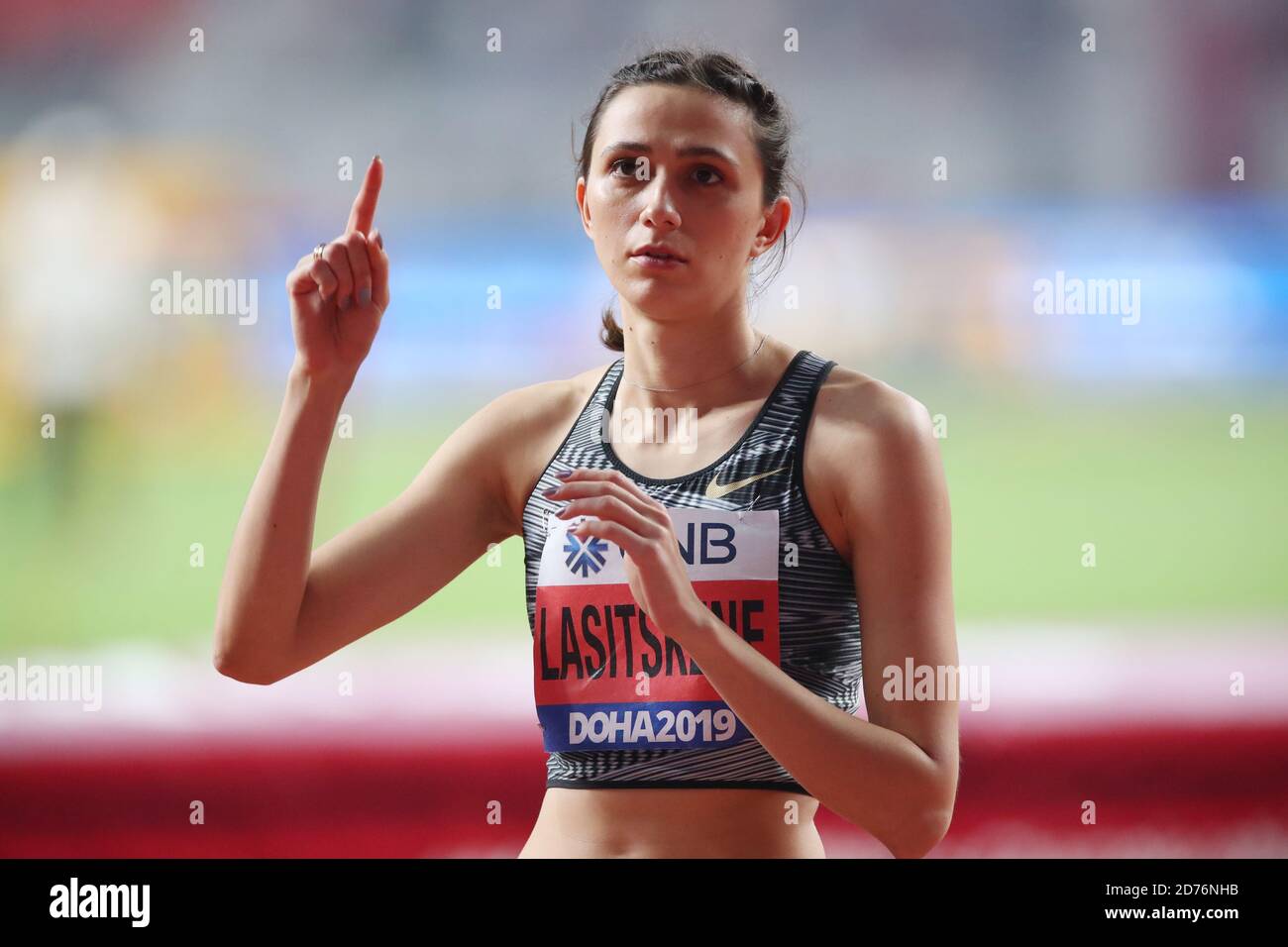 Doha, Qatar. Sep 30, 2019. Mariya Lasitskene (ANA) Athlétisme : Championnats du monde IAAF 2019 Doha Saut en hauteur femmes finale à Khalifa International Stadium de Doha, au Qatar . Credit : YUTAKA/AFLO SPORT/Alamy Live News Banque D'Images