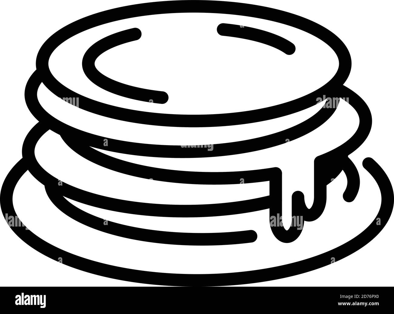 Icône pancakes pour le déjeuner. Outline déjeuner crêpes vecteur icône pour la conception de Web isolé sur fond blanc Illustration de Vecteur
