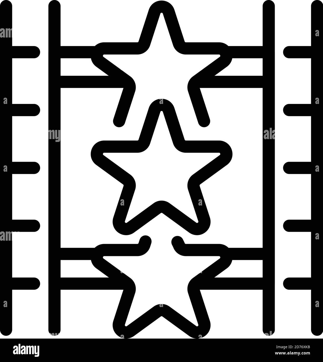 Icône stars de cinéma. Contour film étoiles icône de vecteur pour la conception Web isolée sur fond blanc Illustration de Vecteur