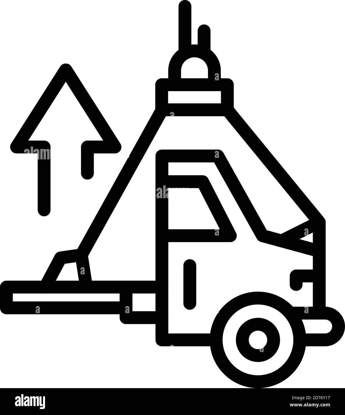 Icône d'ascenseur de voiture. Contour de l'ascenseur de levage de voiture icône de vecteur pour la conception de web isolé sur fond blanc Illustration de Vecteur