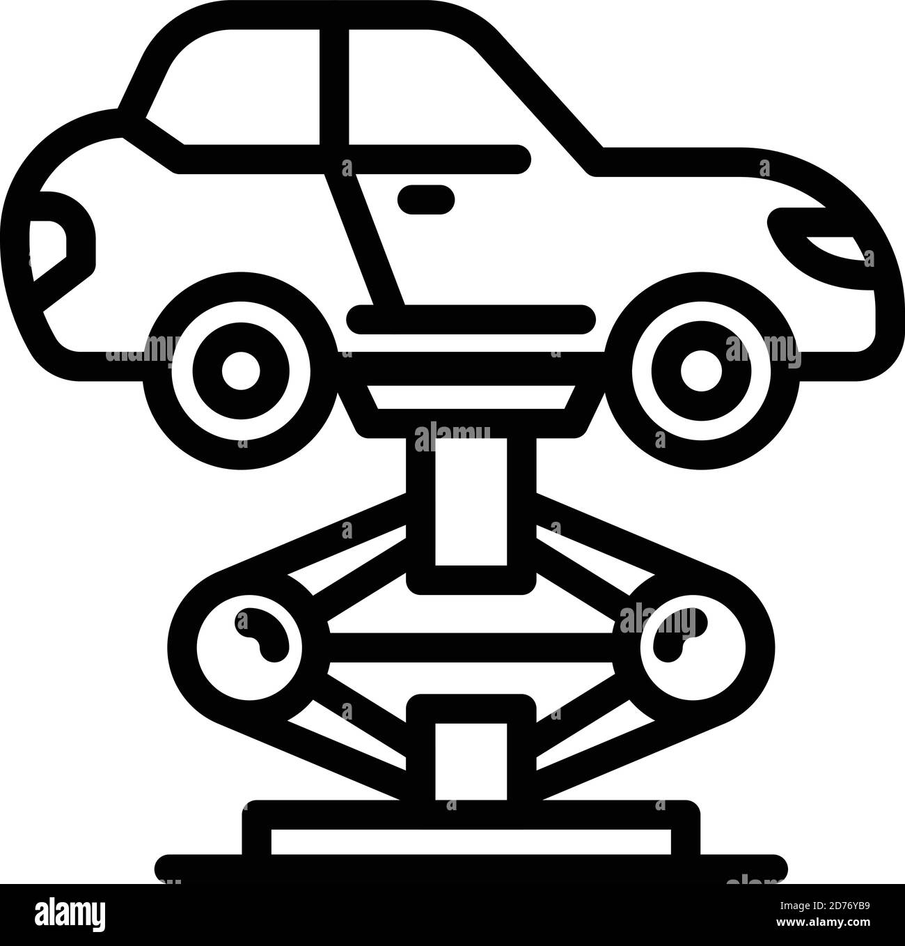 Icône d'ascenseur. Contour de l'icône de vecteur d'ascenseur de voiture pour la conception de Web isolée sur fond blanc Illustration de Vecteur