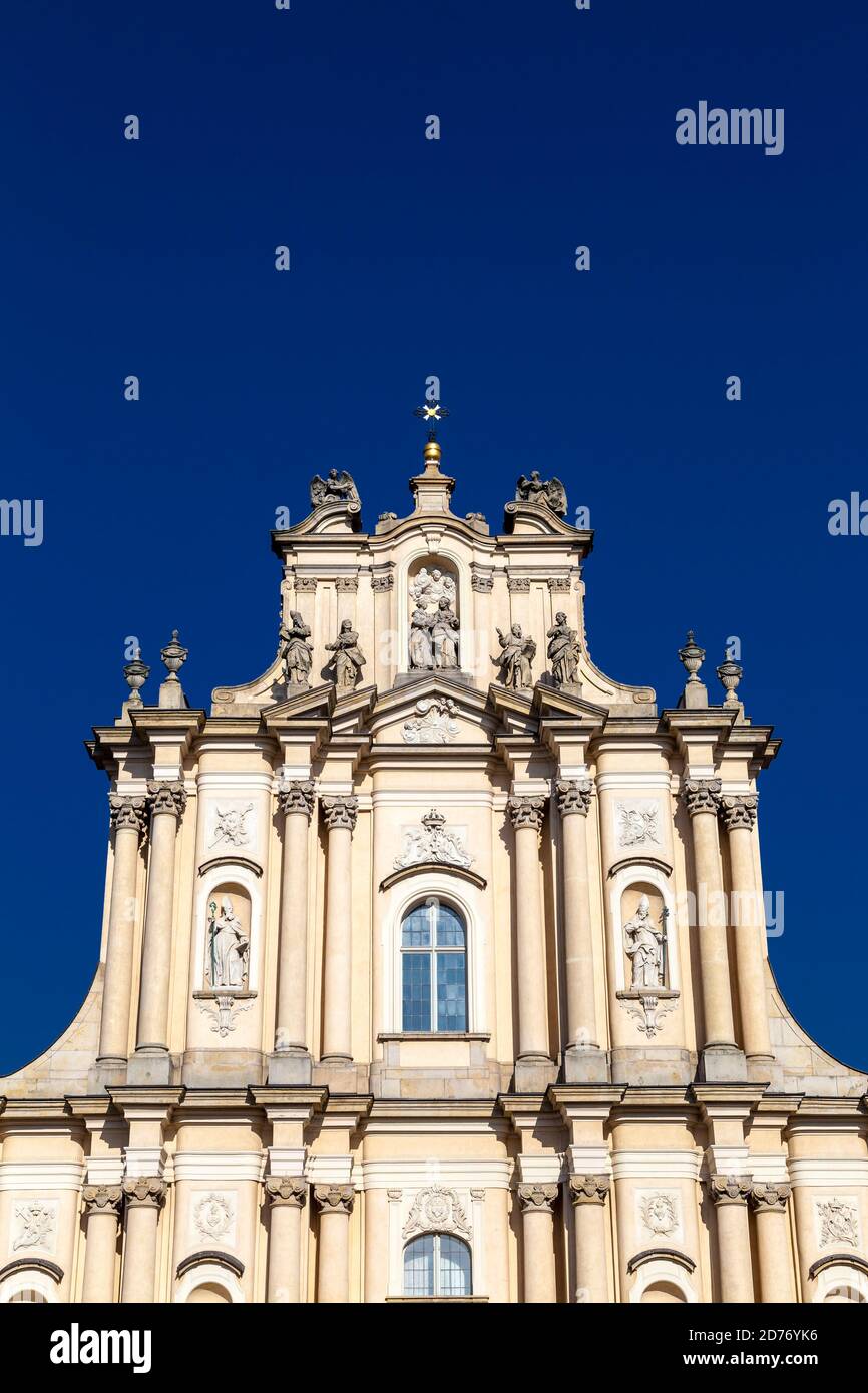Extérieur de l'église catholique romaine des visiteurs (Kościół Sióstr Wizytek) à Varsovie, Pologne Banque D'Images
