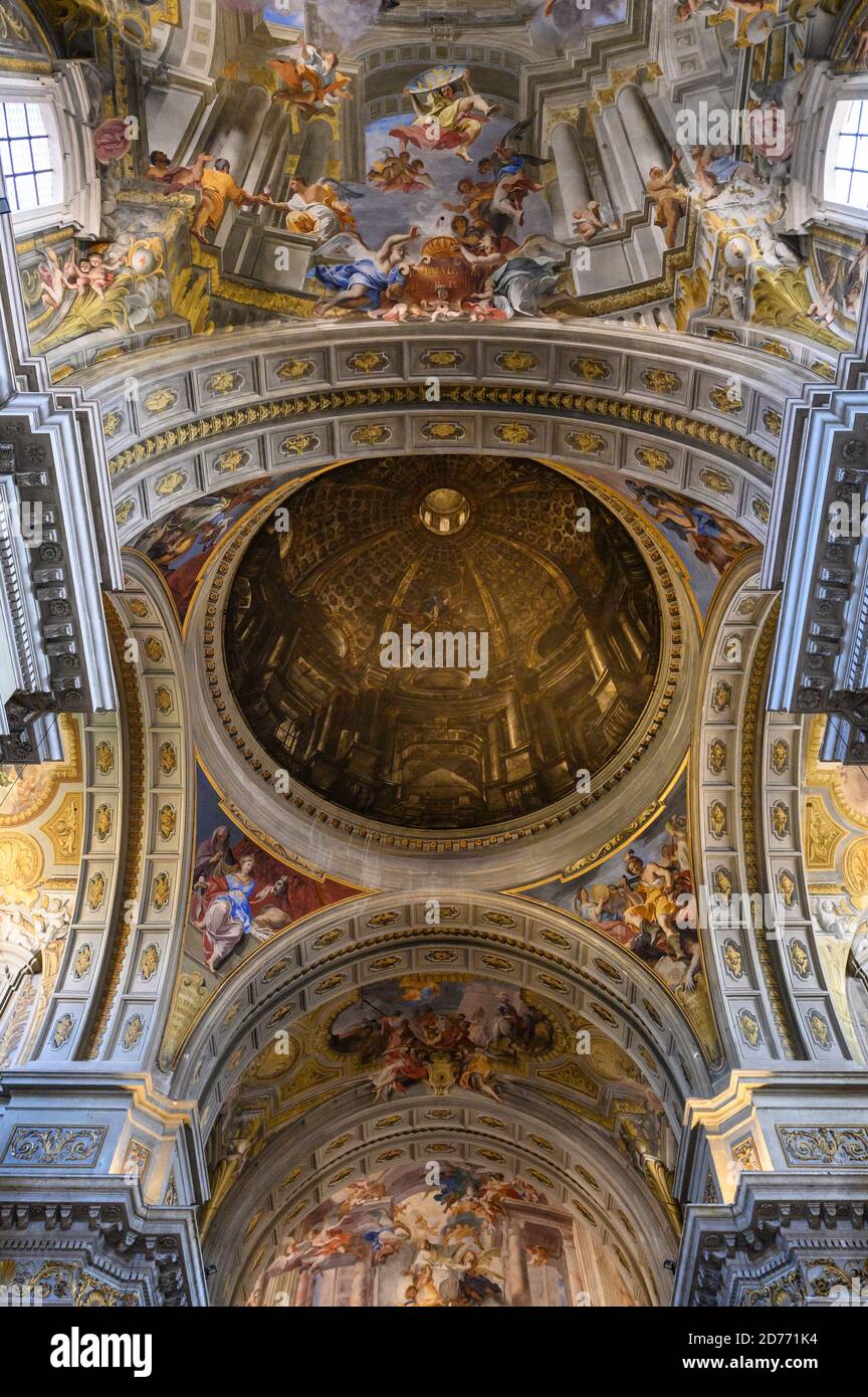 Rome. Italie. Intérieur de l'église Saint-Ignace de Loyola au Campus Martius (1626 - 1650). Trompe l'œil faux dôme. Chiesa di Sant'Ignazio di Loyo Banque D'Images