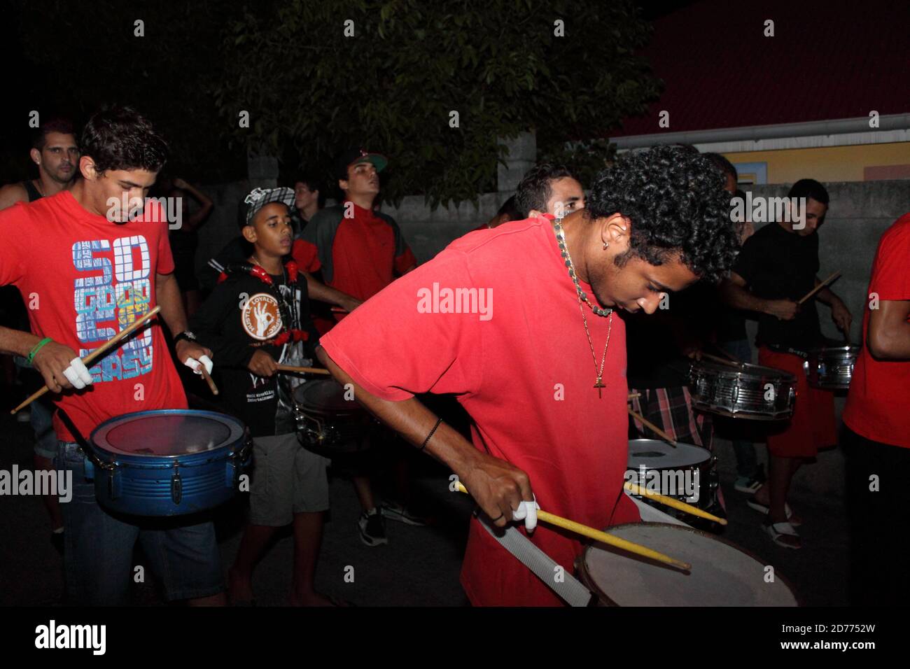 Carnaval aux Saintes Guadeloupe la nuit Banque D'Images