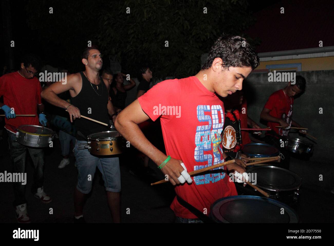 Carnaval aux Saintes Guadeloupe la nuit Banque D'Images