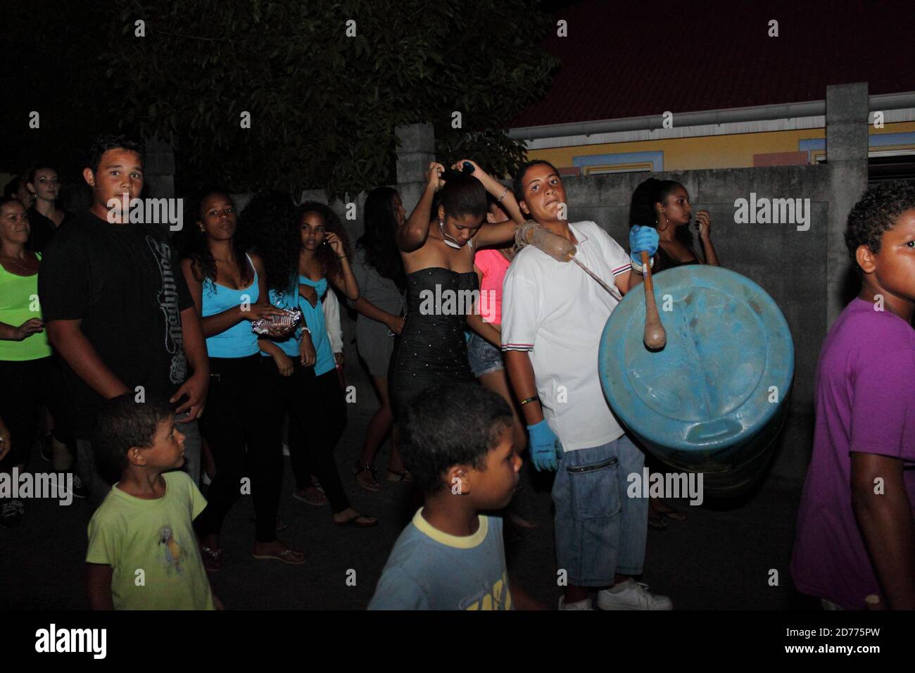 Carnaval aux Saintes Guadeloupe la nuit Banque D'Images